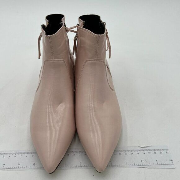 Women's Formal Pointed Closed Toe Flats Ankle Boots Low Heel Basic Booties - Picture 3 of 7